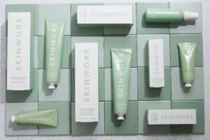 Flatlay of skinwork's new product range